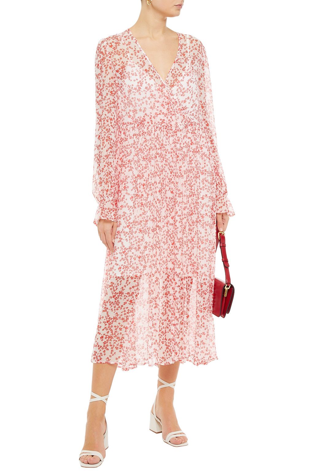 BAUM UND PFERDGARTEN Axelle wrap-effect printed georgette midi dress