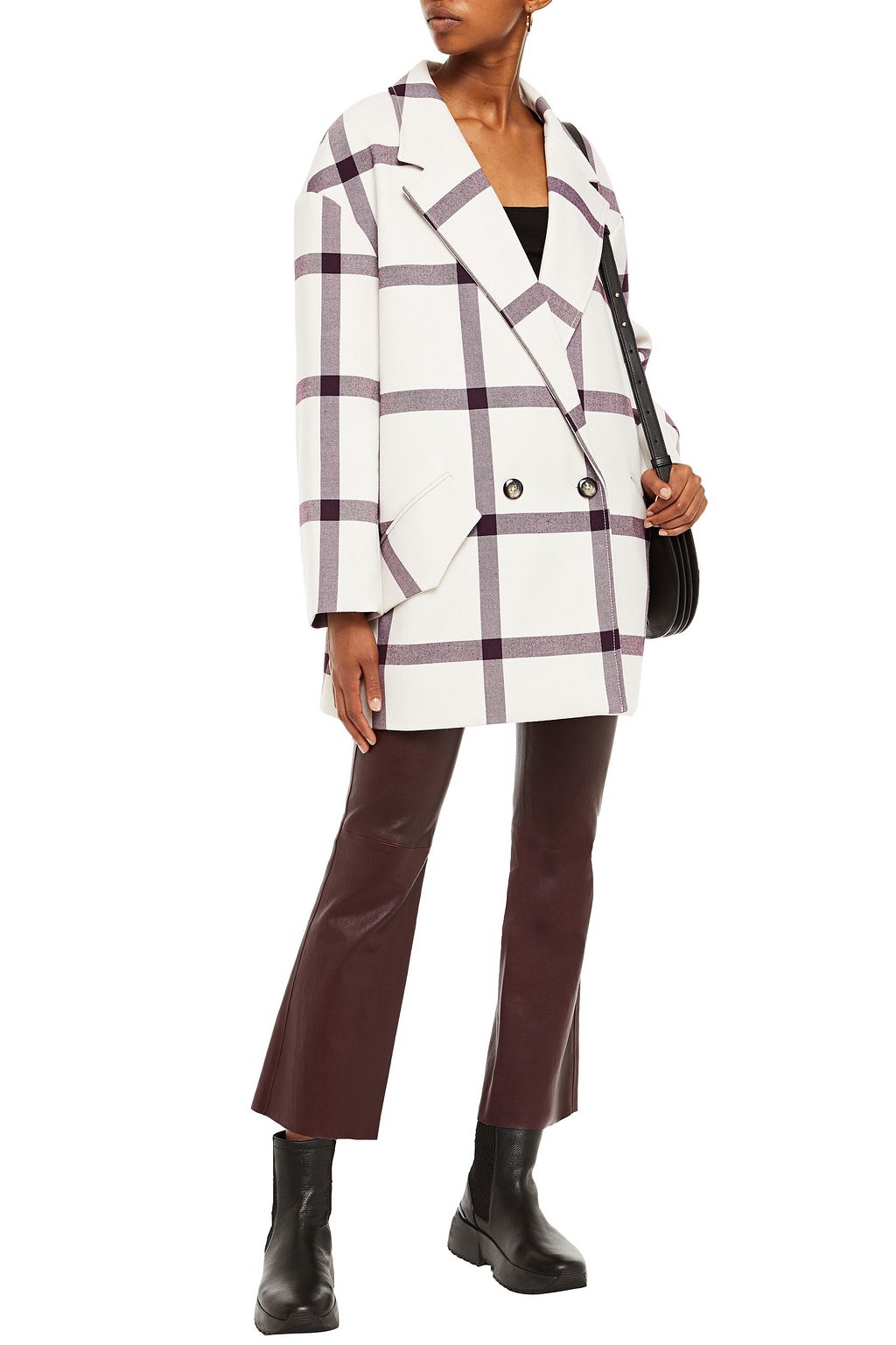 BAUM UND PFERDGARTEN Dorita double-breasted checked twill coat