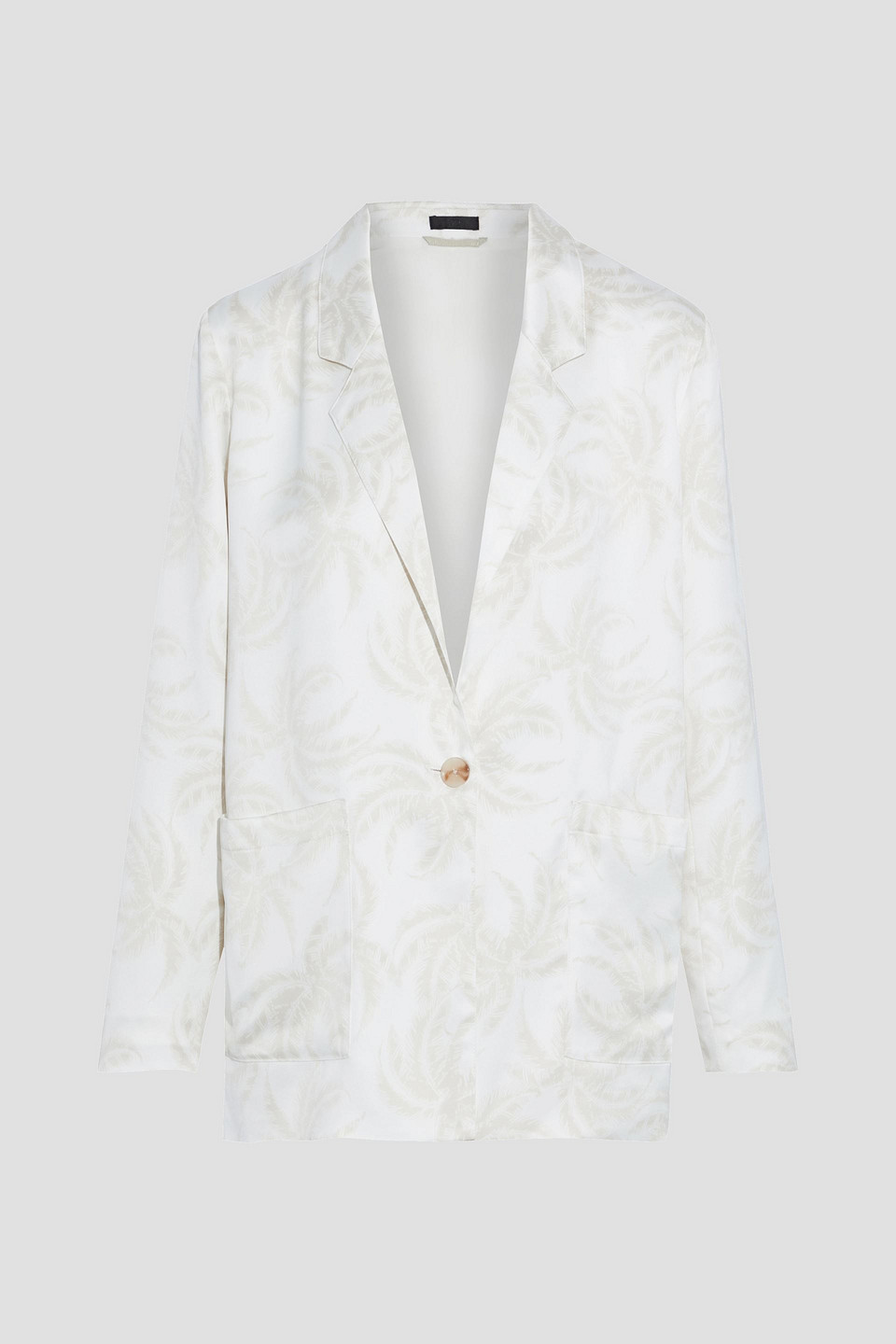 Atm Anthony Thomas Melillo Woman Printed Satin Blazer White Size L
