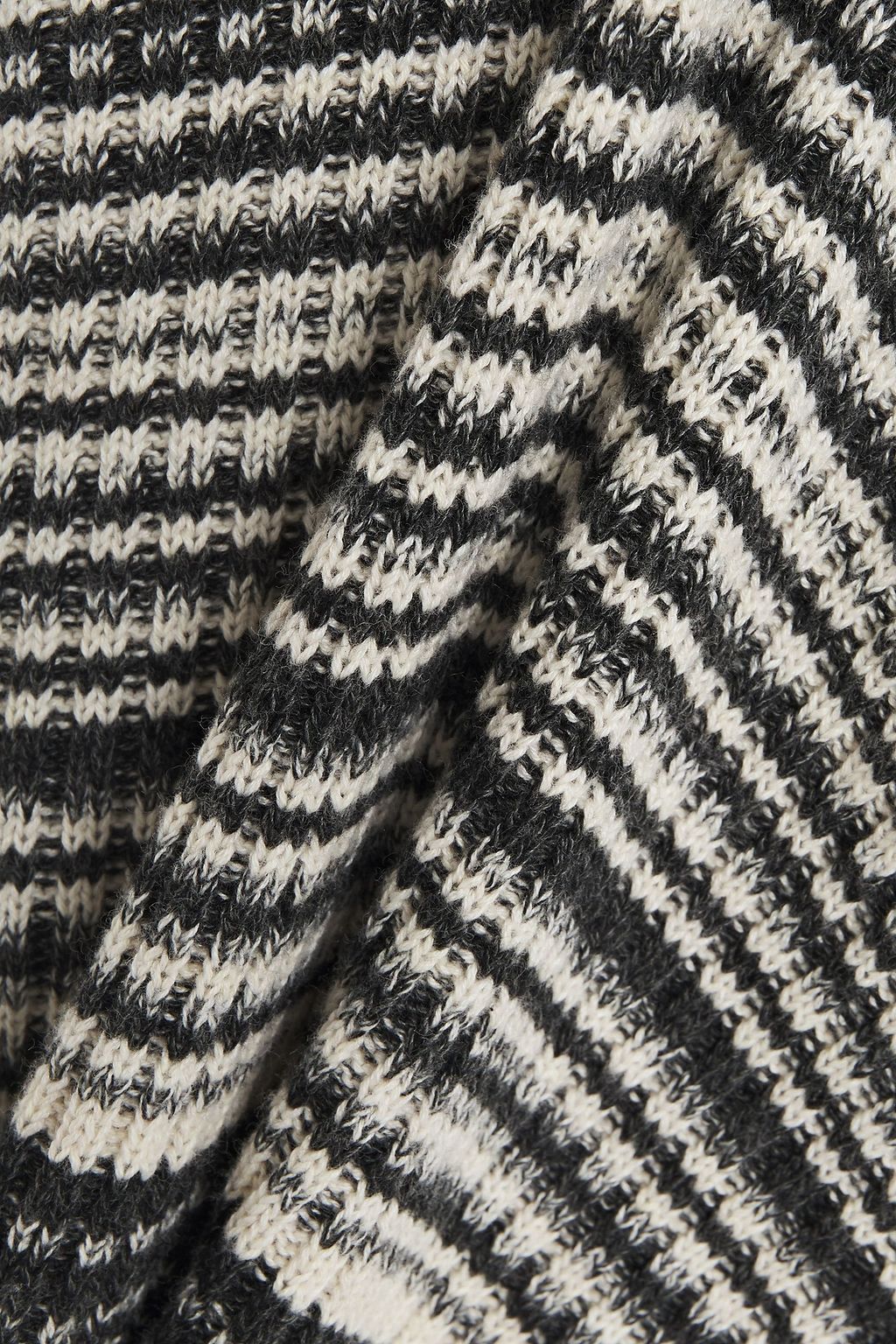 BAUM UND PFERDGARTEN Cody striped ribbed-knit turtleneck midi dress