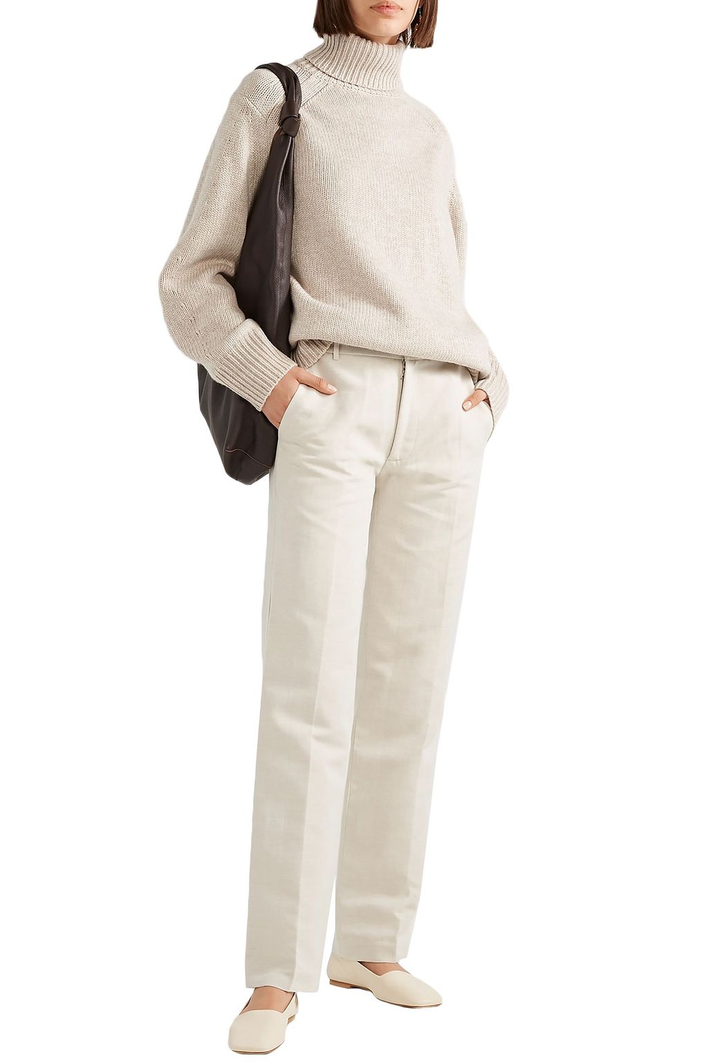BITE STUDIOS Organic linen and cotton-blend straight-leg pants