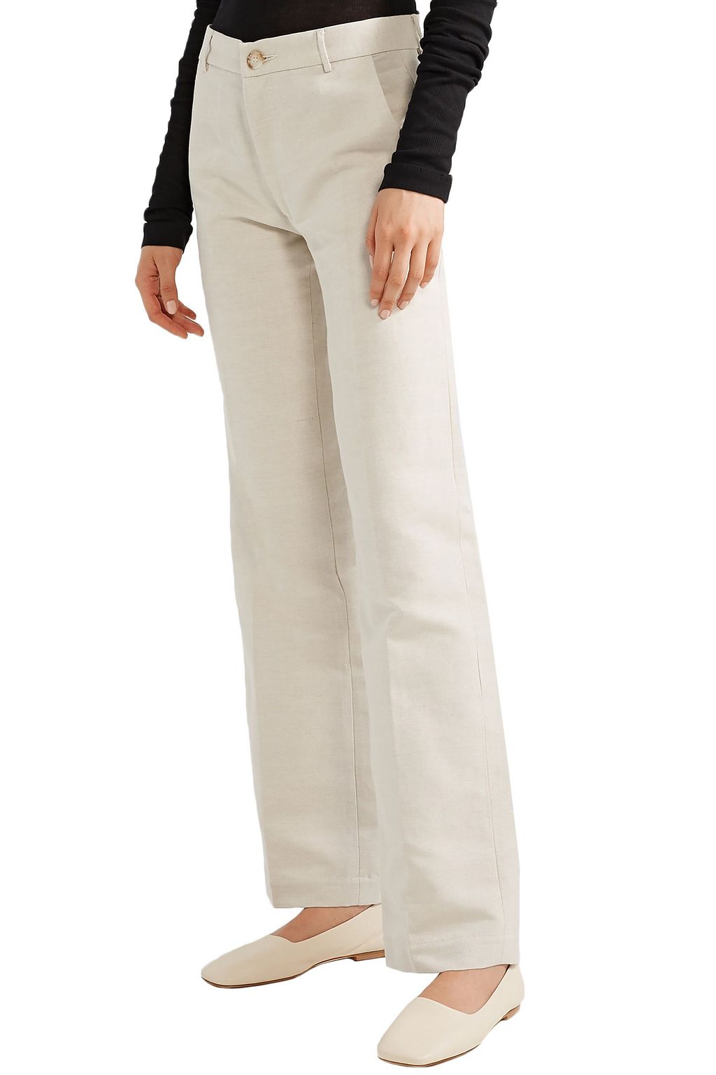 BITE STUDIOS Organic linen and cotton-blend straight-leg pants