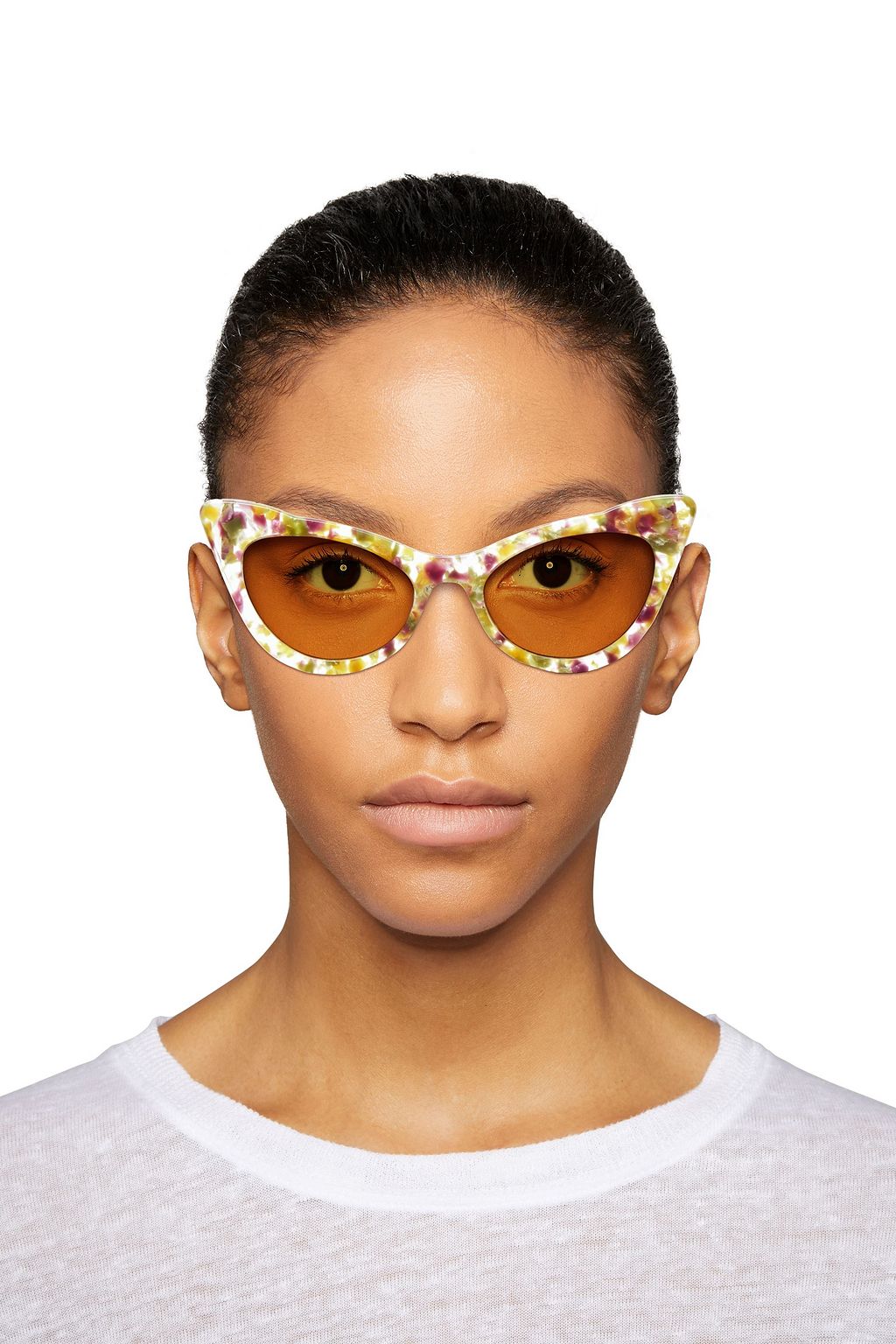 GANNI Sonnenbrille mit Cat-Eye-Rahmen aus bedrucktem Azetat