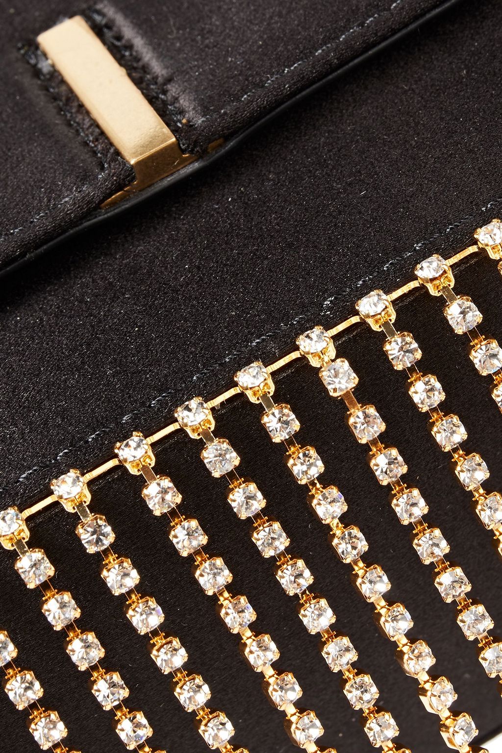 WANDLER Georgia crystal-embellished fringed satin shoulder bag