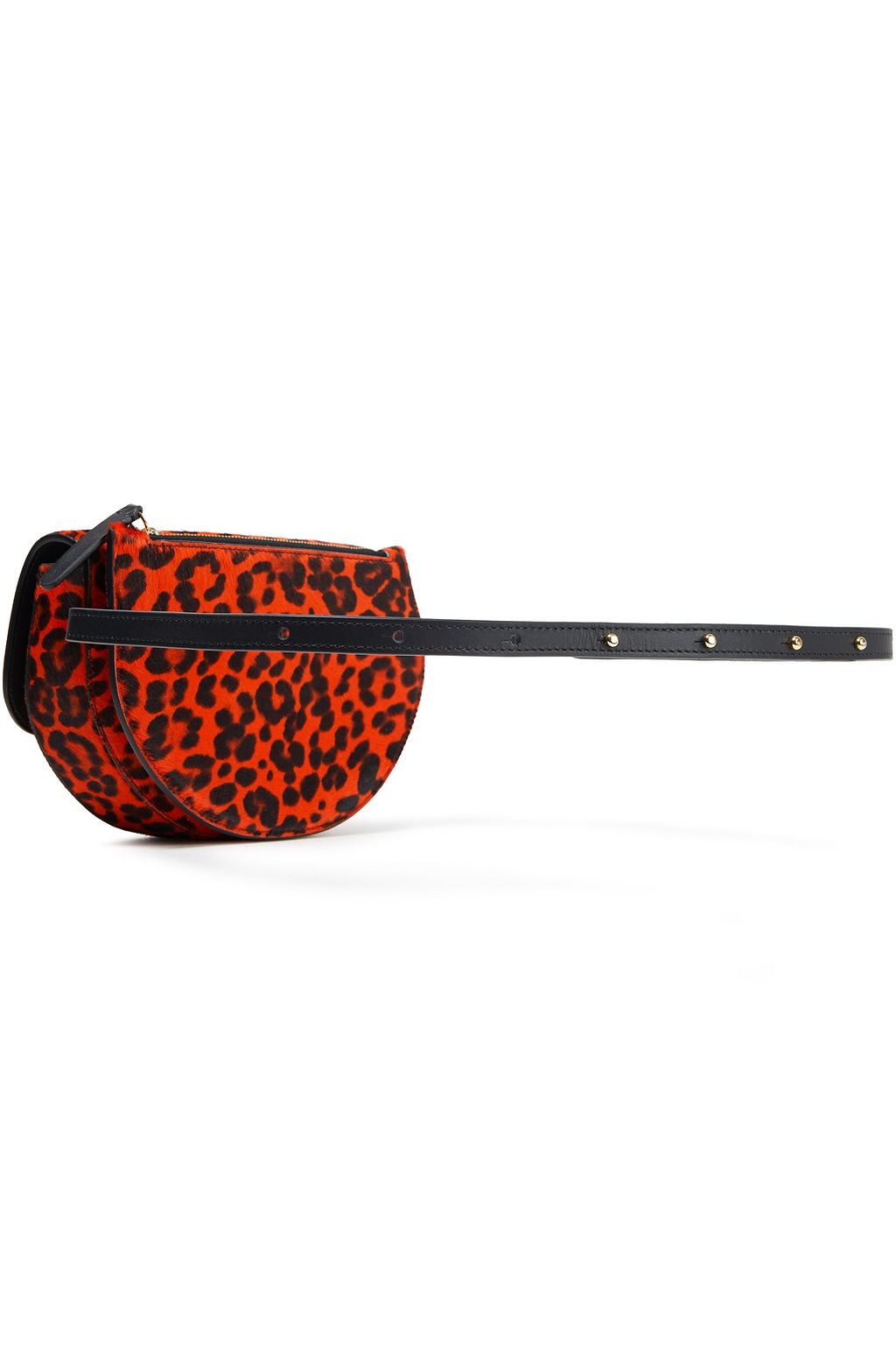 WANDLER Annabel small convertible leopard-print calf hair belt bag