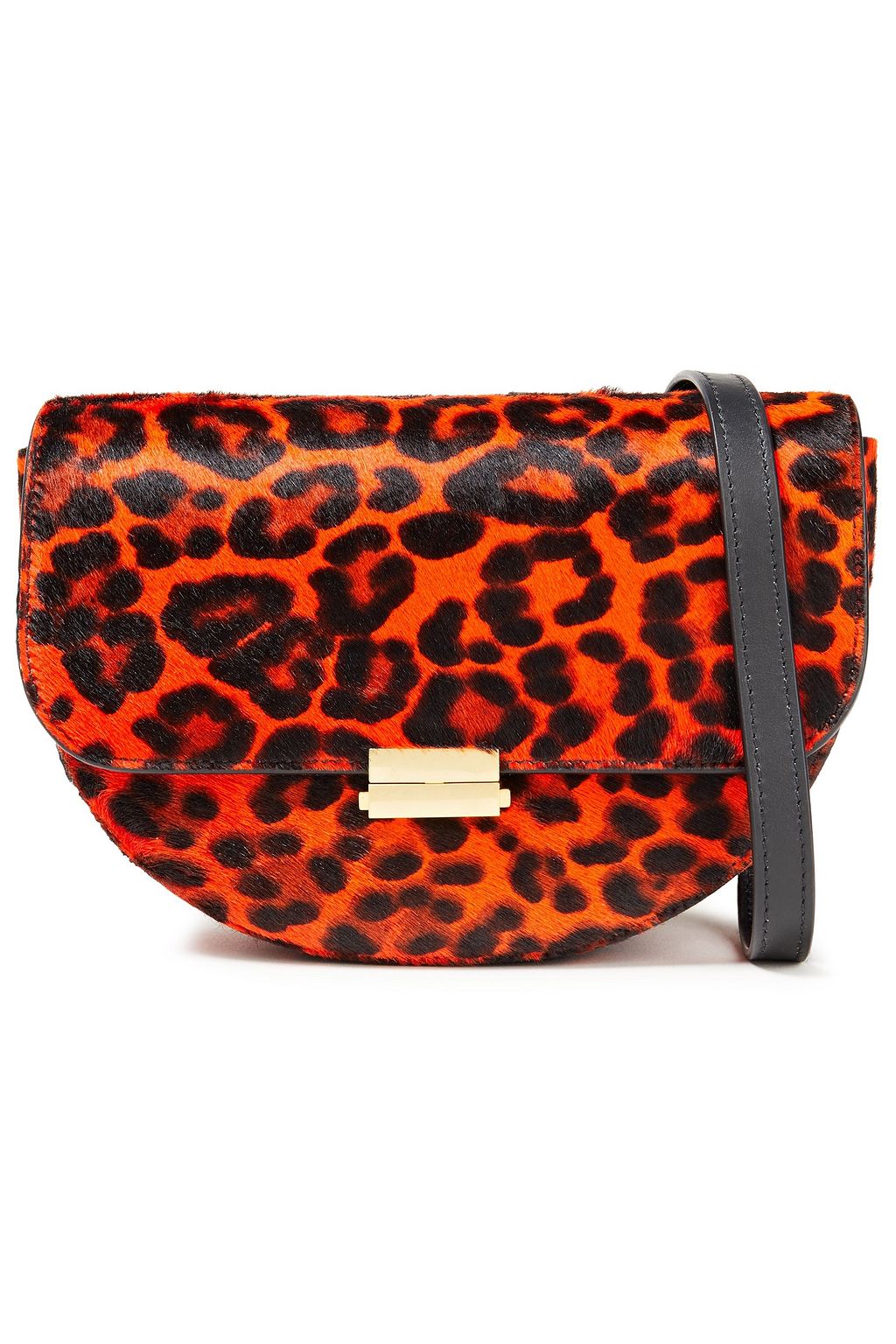WANDLER Annabel small convertible leopard-print calf hair belt bag