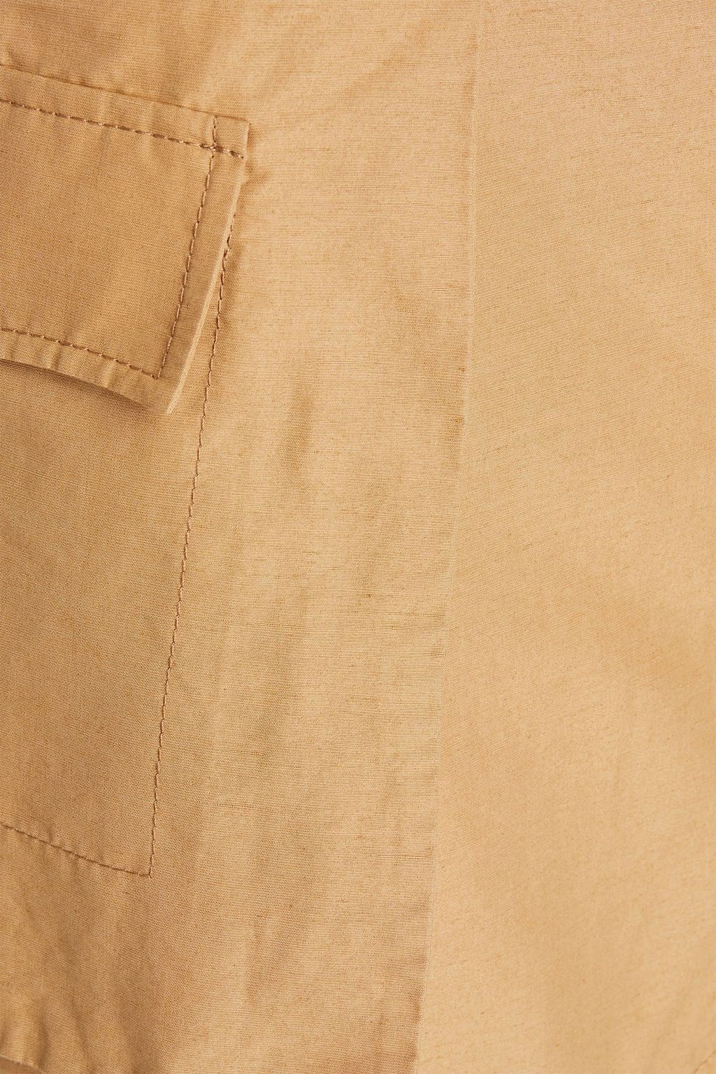 GANNI Slub cotton and linen-blend midi skirt