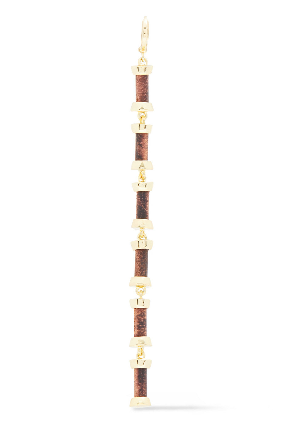 Noir Jewelry Woman 14-karat Gold-plated Wood Earrings Light Brown Size --