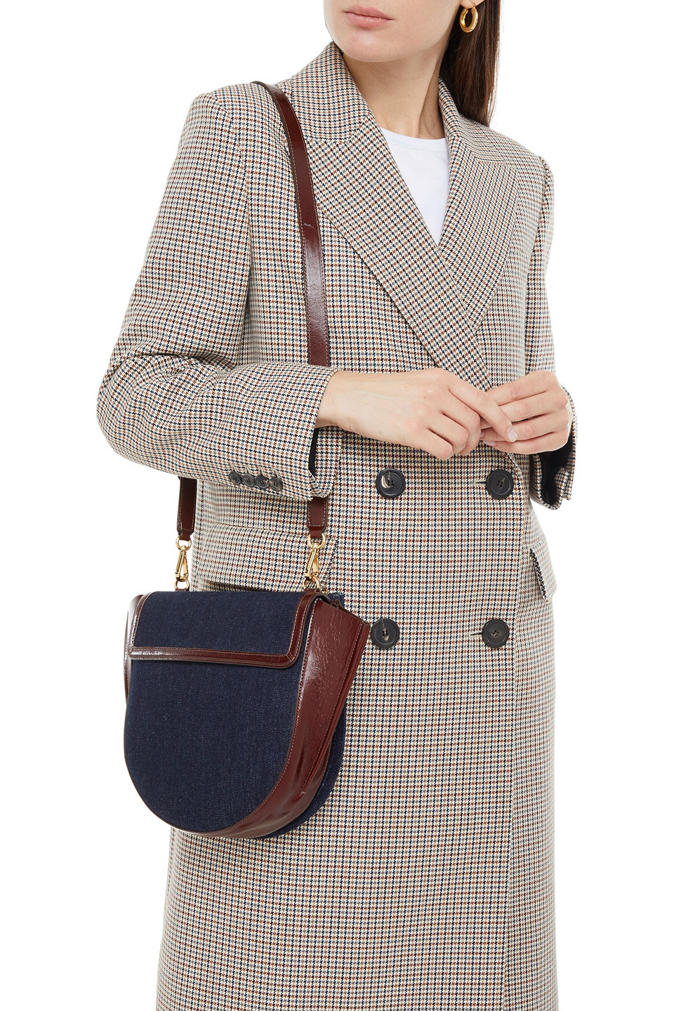 Wandler Hortensia Medium Denim And Leather Shoulder Bag In Dark Denim |  ModeSens