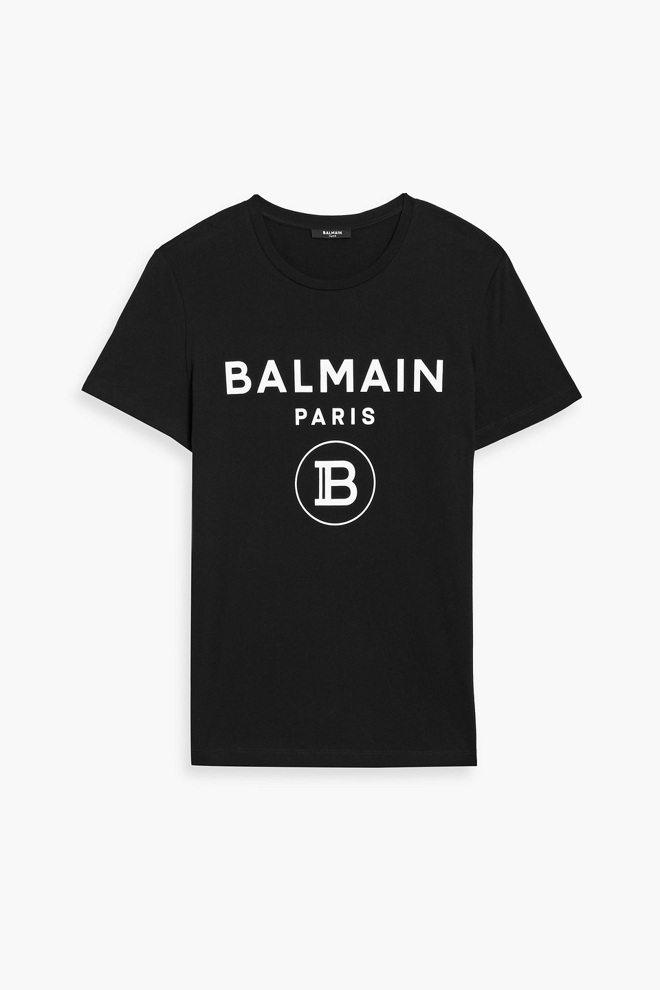 balmain - logo-print cotton-jersey t-shirt - black - s