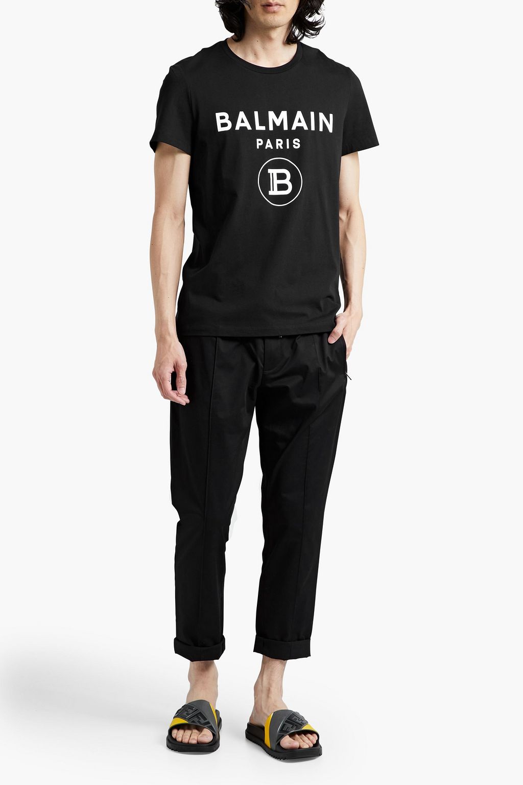 BALMAIN Logo-print cotton-jersey T-shirt | THE OUTNET
