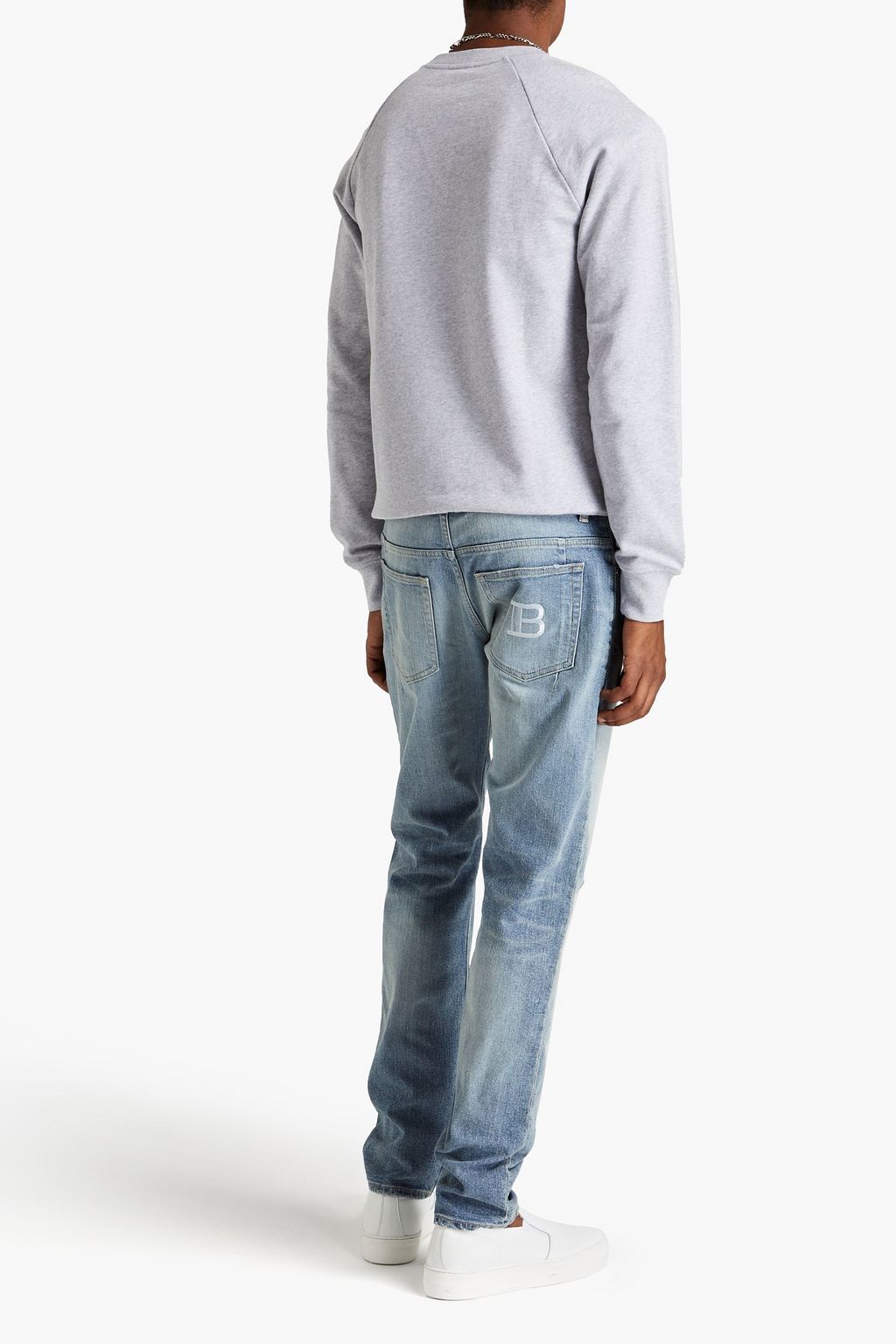 BALMAIN Distressed denim jeans