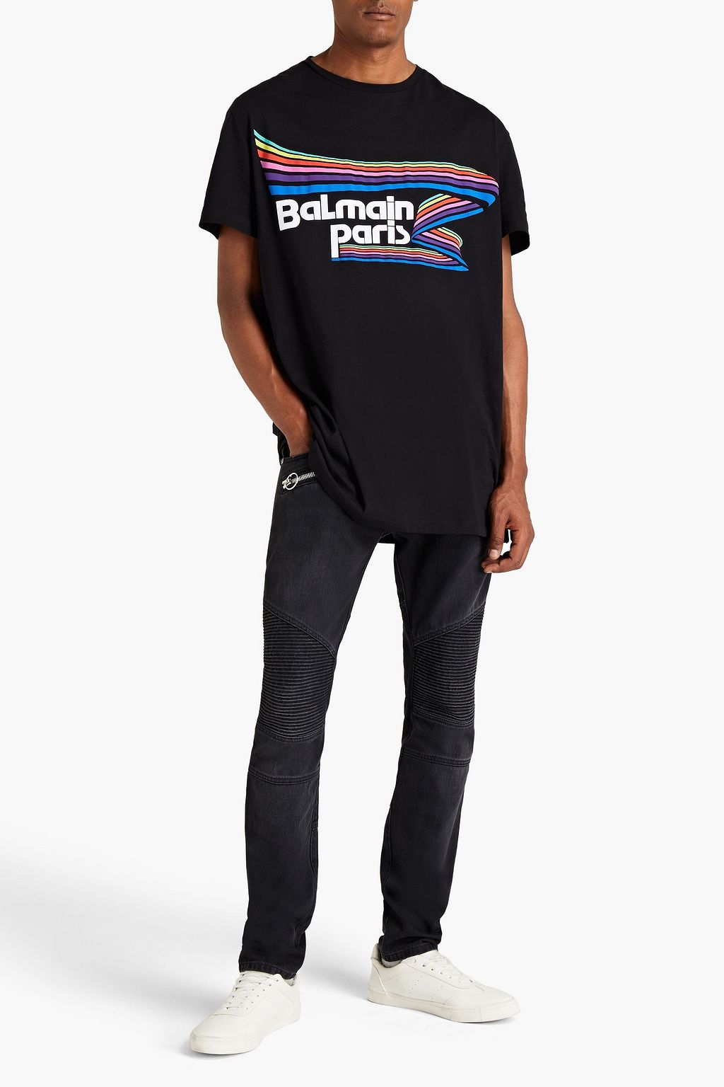BALMAIN Printed cotton-jersey T-shirt