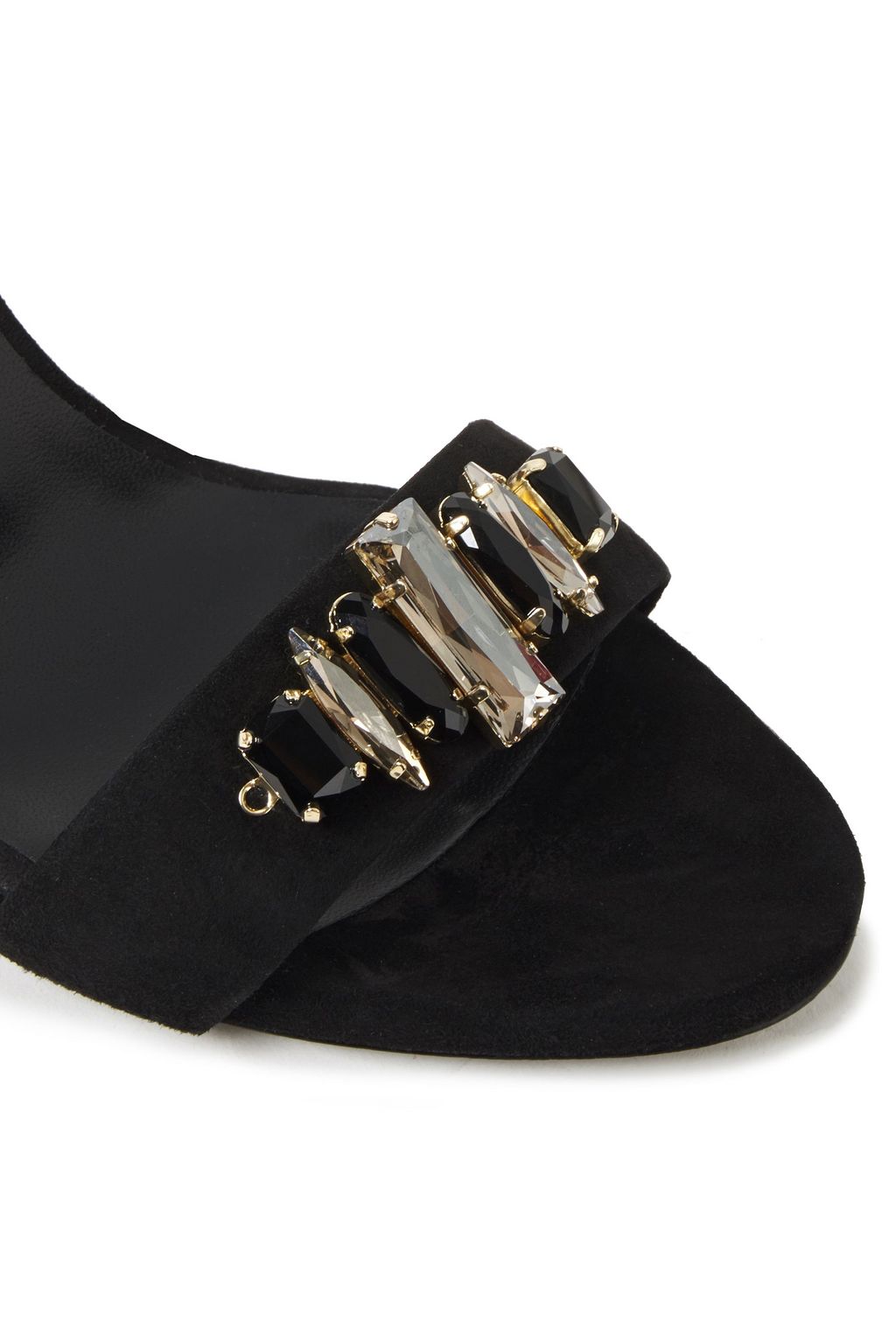 GIUSEPPE ZANOTTI Embellished suede slingback sandals
