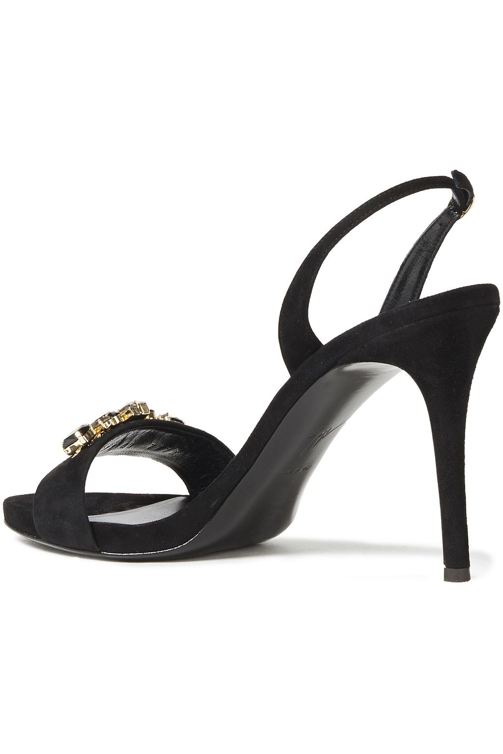 GIUSEPPE ZANOTTI Embellished suede slingback sandals