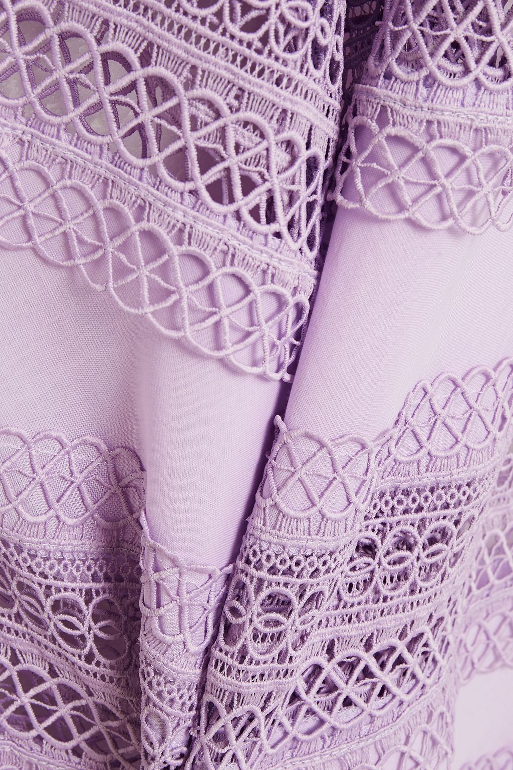 CHARO RUIZ IBIZA Benna crocheted lace and cotton-blend voile midi skirt