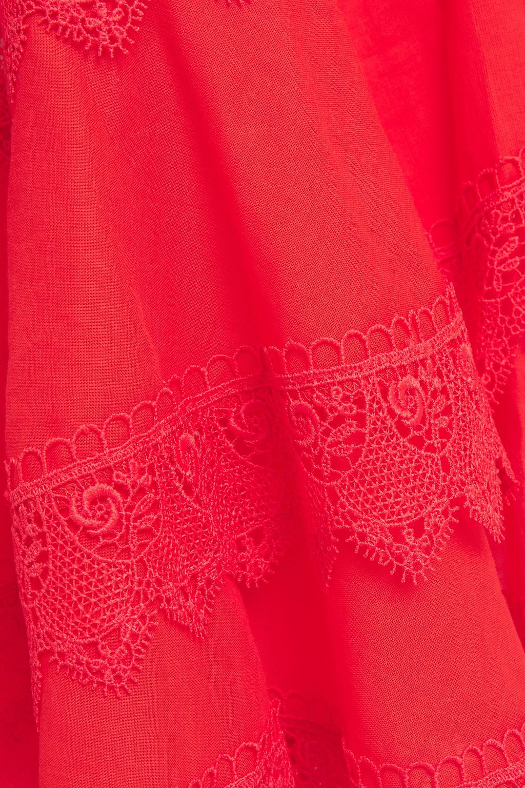 CHARO RUIZ IBIZA Asymmetric crocheted lace and cotton-blend voile dress