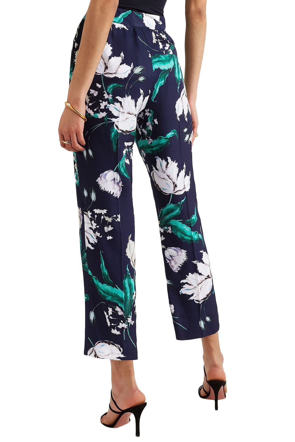 ERDEM Giana floral-print satin-twill straight-leg pants