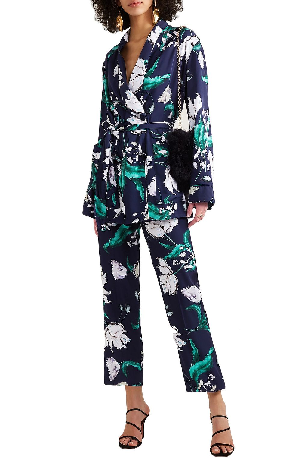 ERDEM Giana floral-print satin-twill straight-leg pants