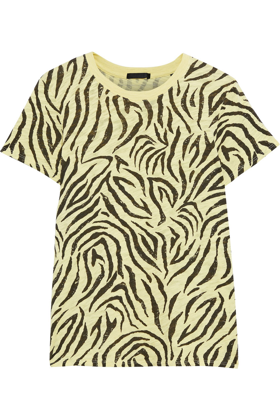 Atm Anthony Thomas Melillo Woman Zebra-print Slub Cotton-jersey T-shirt Yellow Size M