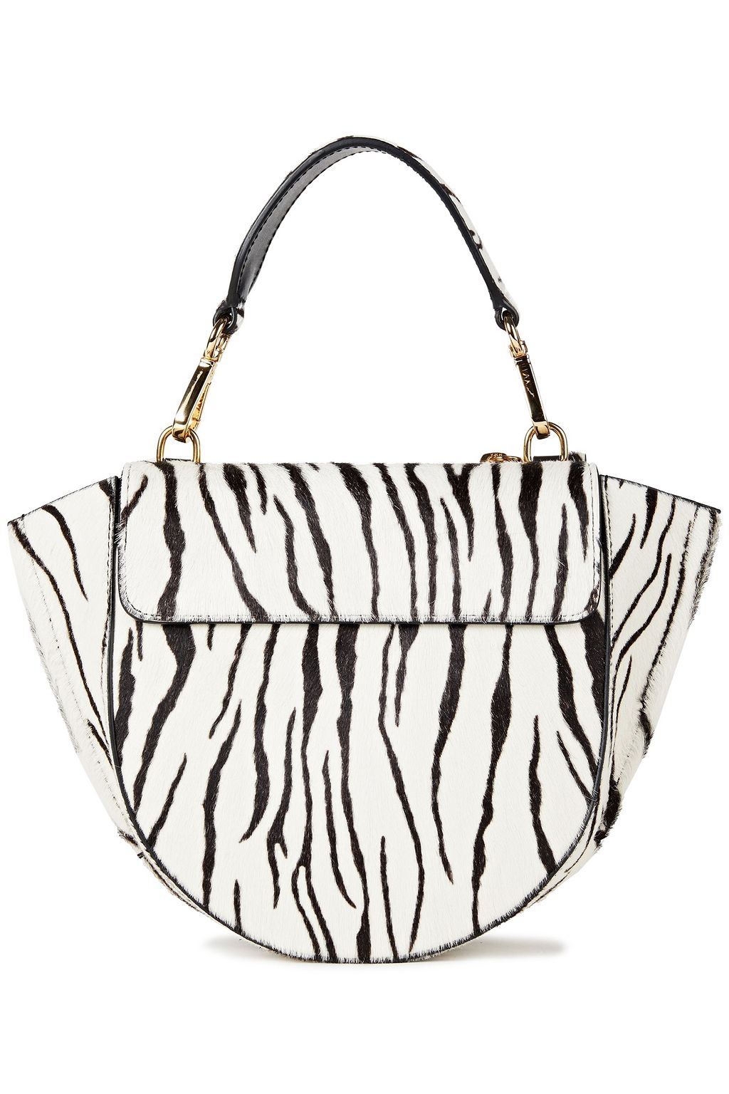 WANDLER Hortensia mini zebra-print calf hair and leather shoulder bag