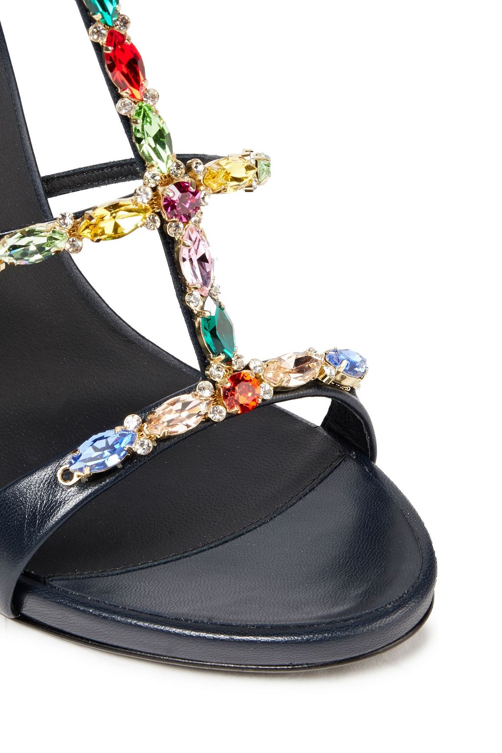 GIUSEPPE ZANOTTI Crystal-embellished leather sandals