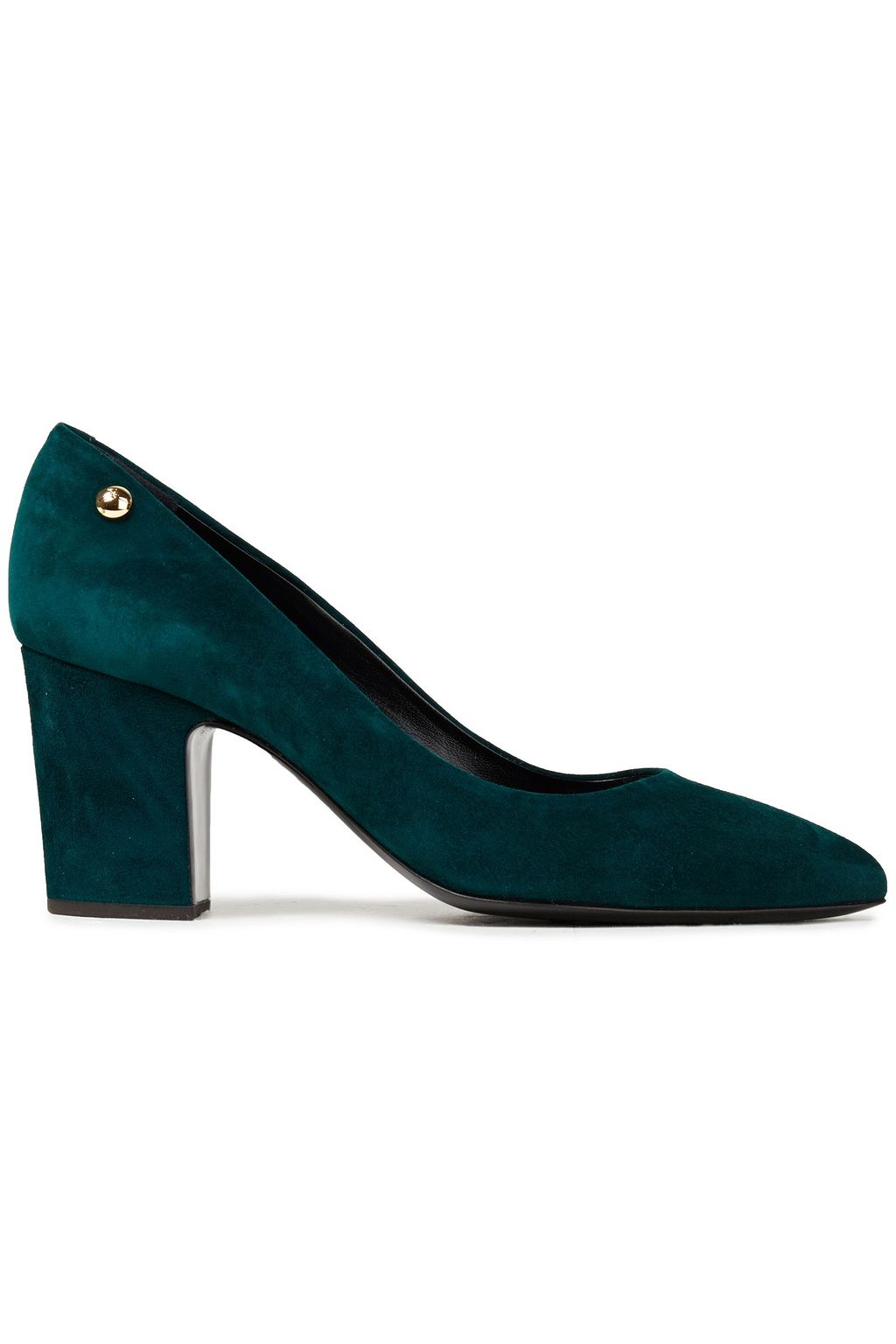 dark green suede pumps