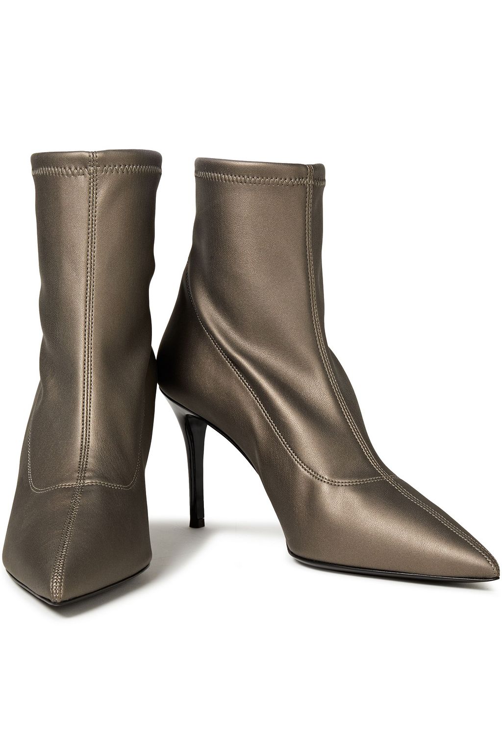 GIUSEPPE ZANOTTI Metallic stretch-leather sock boots