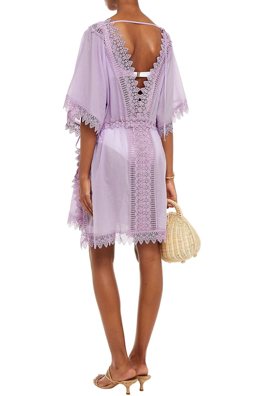 CHARO RUIZ IBIZA Lina crocheted lace and cotton-blend voile dress