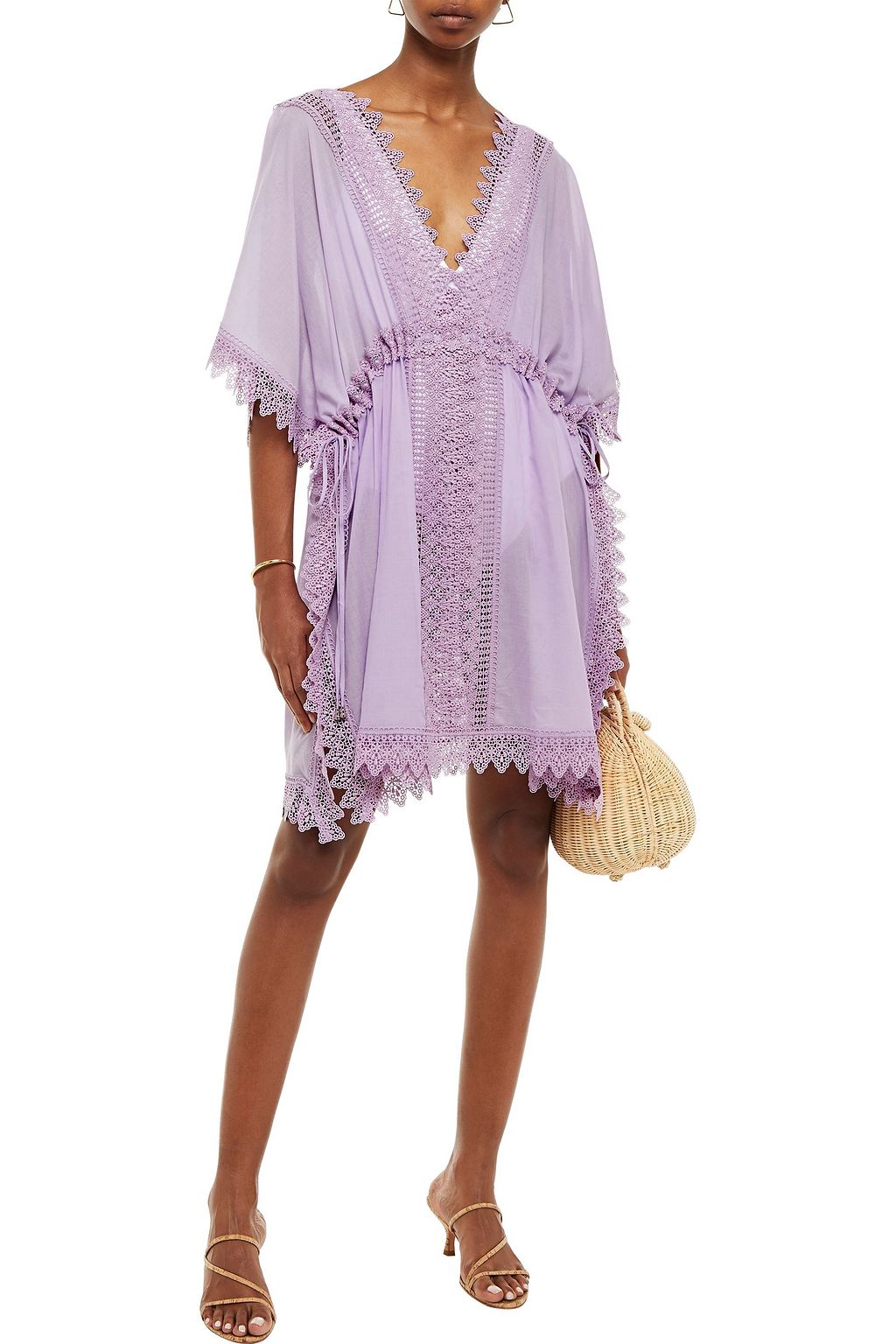 CHARO RUIZ IBIZA Lina crocheted lace and cotton-blend voile dress