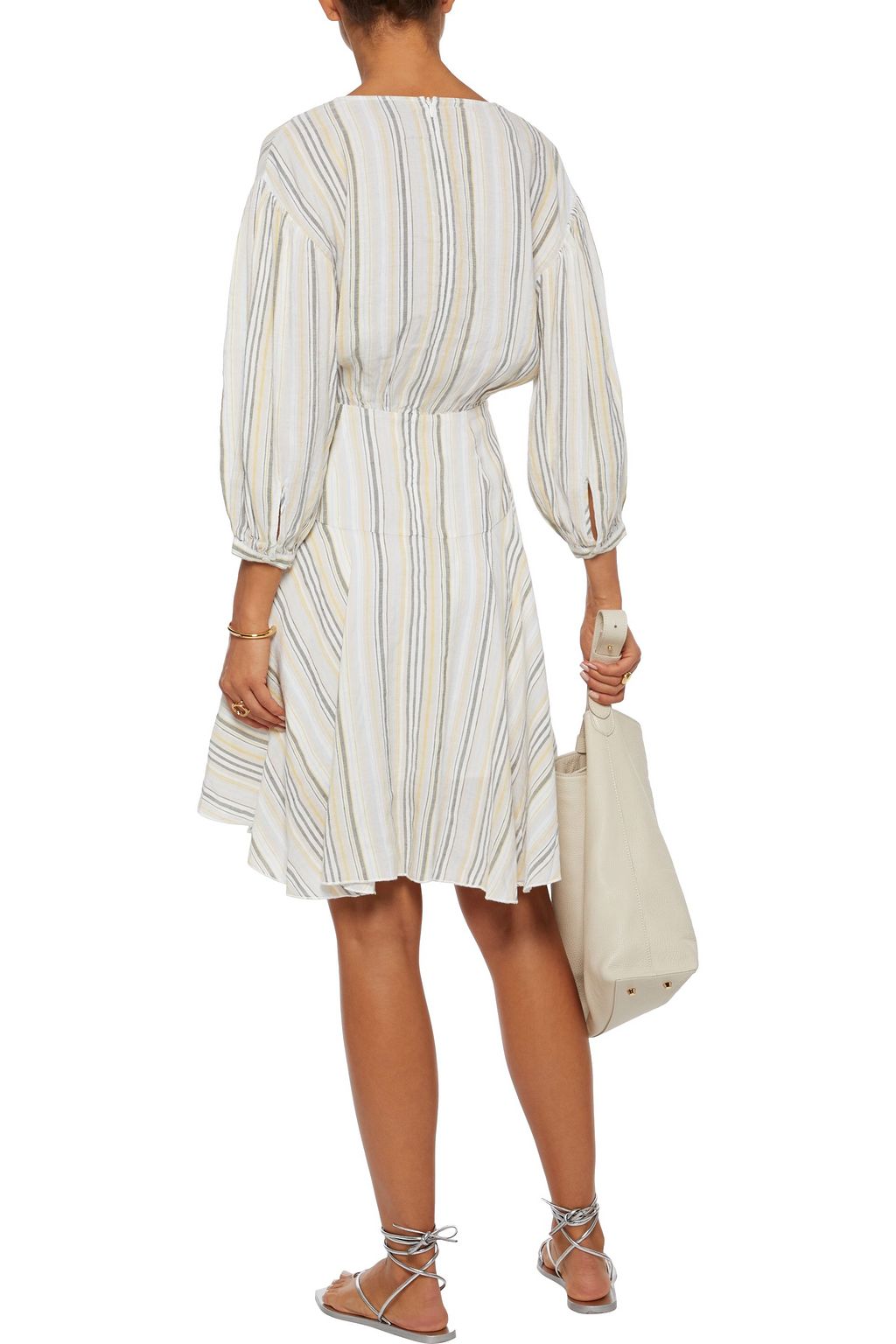 ATM ANTHONY THOMAS MELILLO Asymmetric striped linen-blend dress