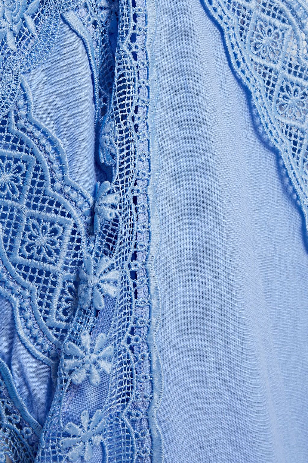 CHARO RUIZ IBIZA Fusa crocheted lace-paneled cotton-blend voile kimono