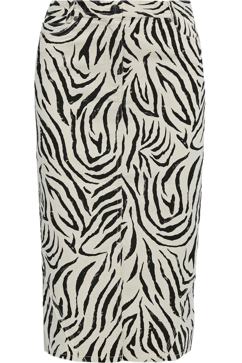 zebra print denim skirt