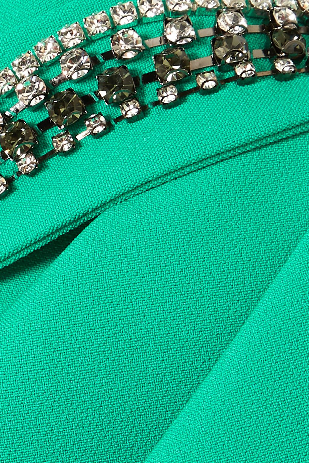 SAFIYAA Camille one-shoulder crystal-embellished crepe gown