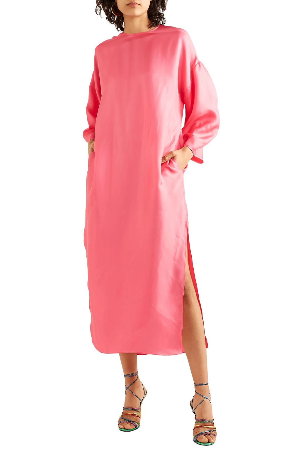 NACKIYÉ Topkapi belted silk-twill midi dress