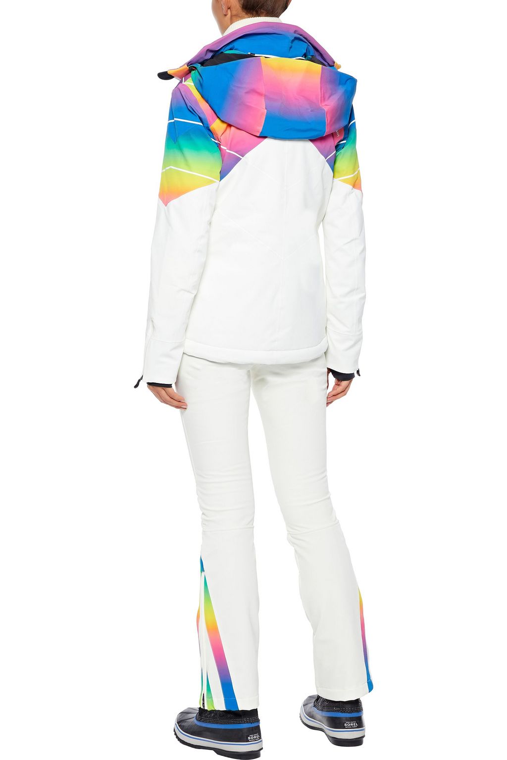 PERFECT MOMENT Chamonix dégradé-paneled hooded padded ski jacket