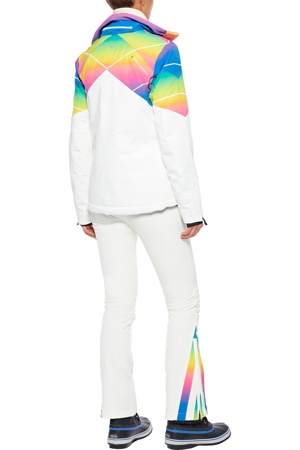 PERFECT MOMENT Chamonix dégradé-paneled hooded padded ski jacket