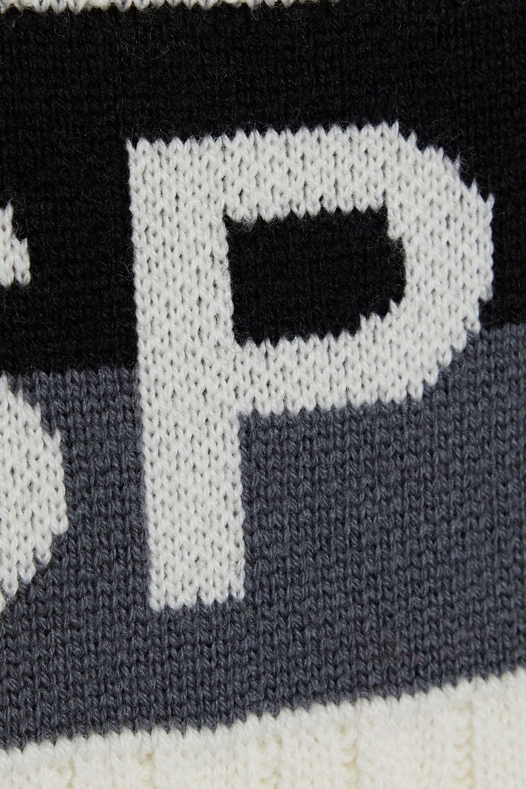 PERFECT MOMENT Super Stripes cable-knit merino wool turtleneck sweater