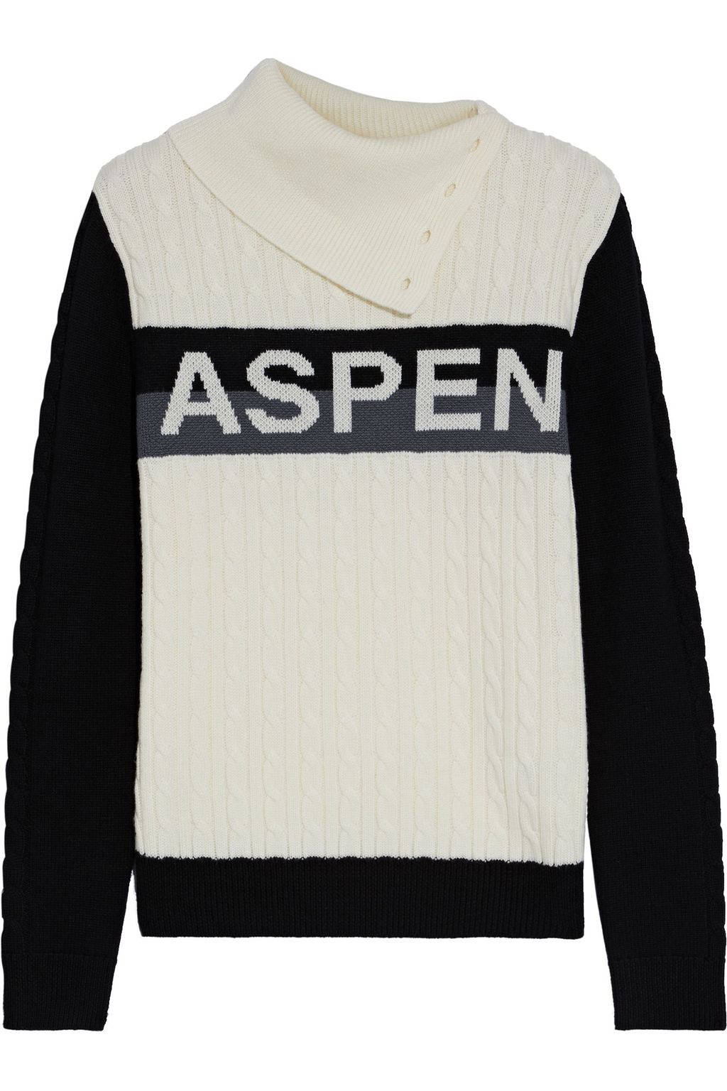 Off-white Super Stripes cable-knit merino wool turtleneck sweater ...