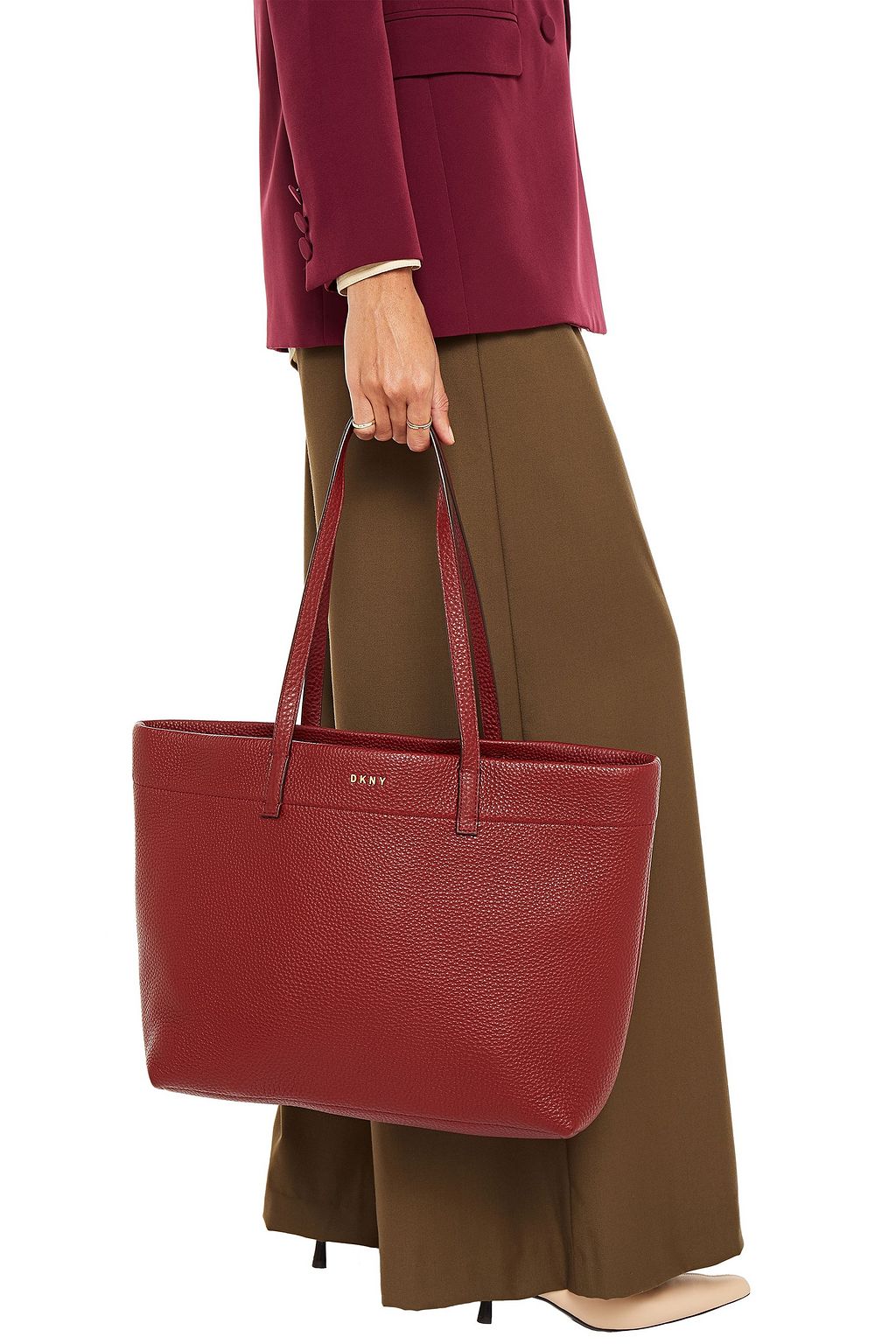 DKNY Pebbled-leather tote