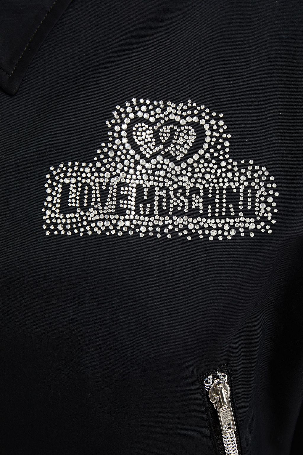 LOVE MOSCHINO Crystal-embellished cotton-blend twill jacket