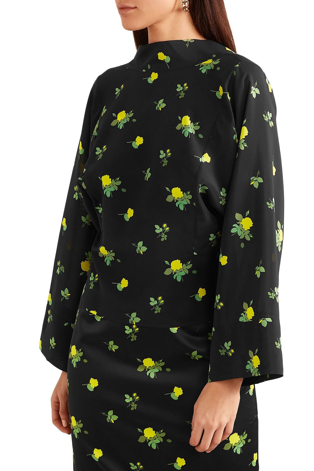 BERNADETTE Norma floral-print silk crepe de chine blouse
