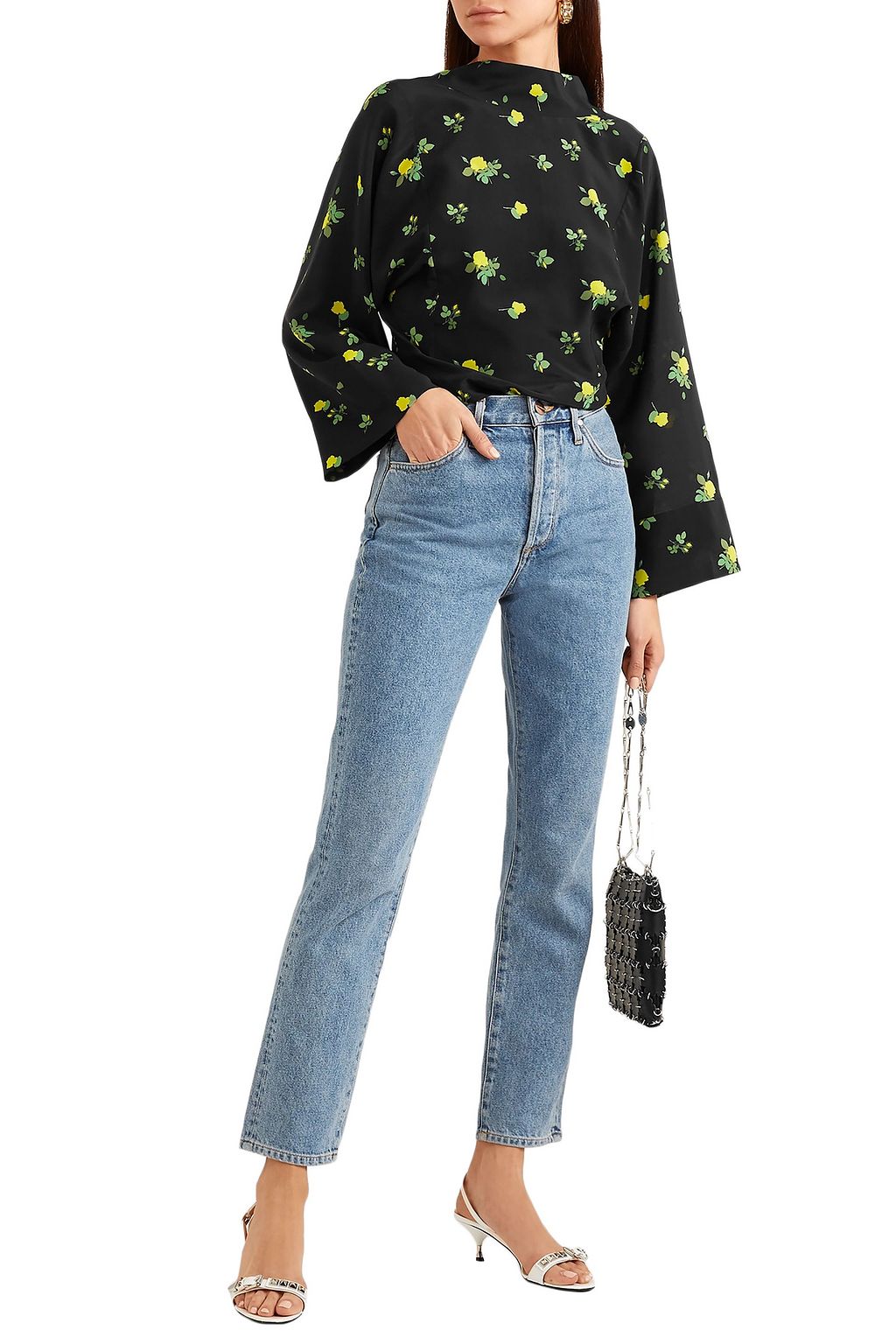 BERNADETTE Norma floral-print silk crepe de chine blouse