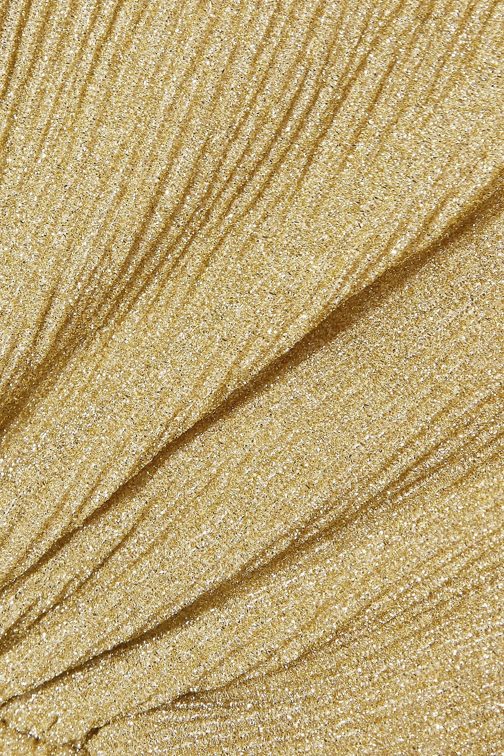 ROTATE BIRGER CHRISTENSEN Gathered metallic stretch-knit mini dress