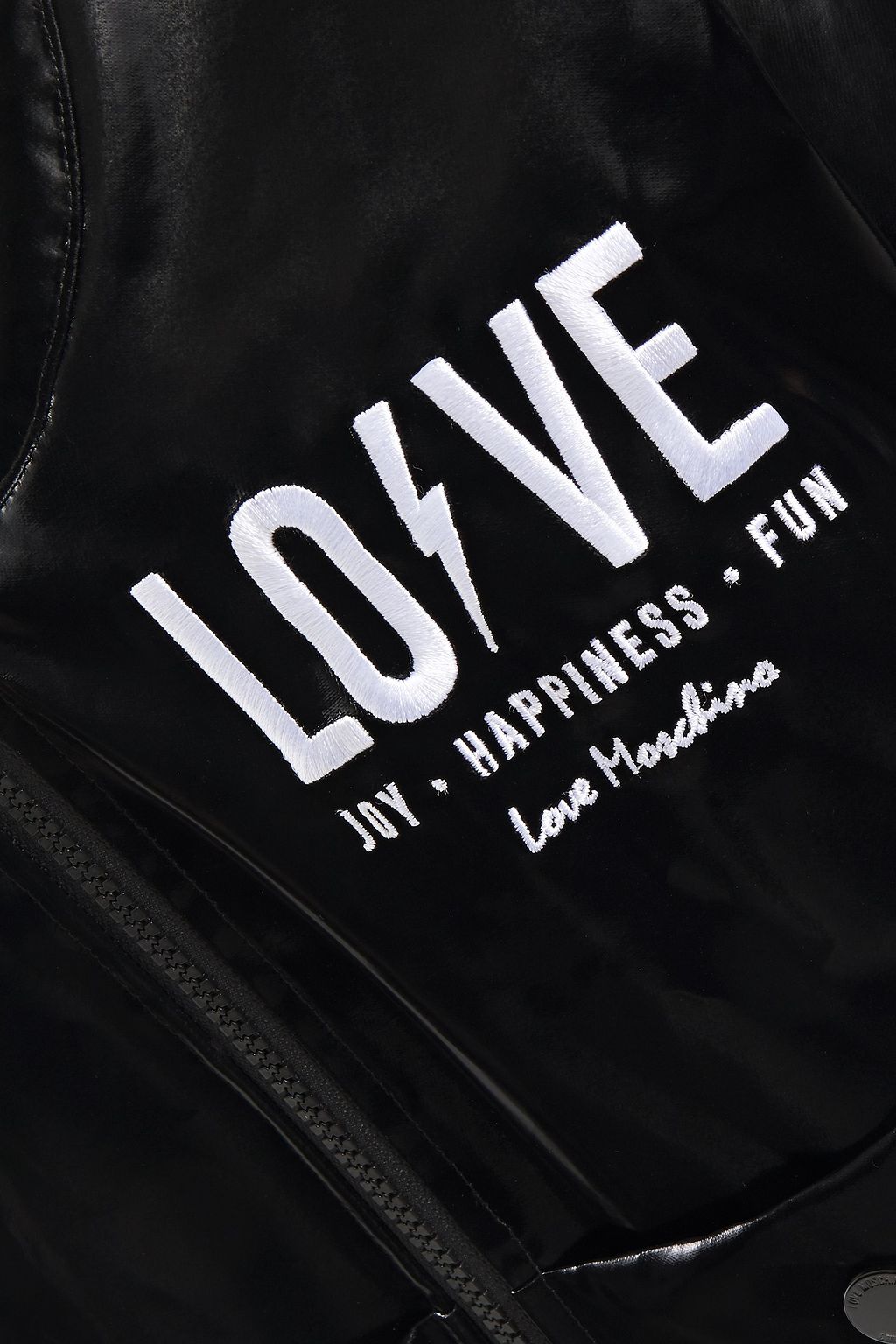 LOVE MOSCHINO Embroidered coated-cotton jacket