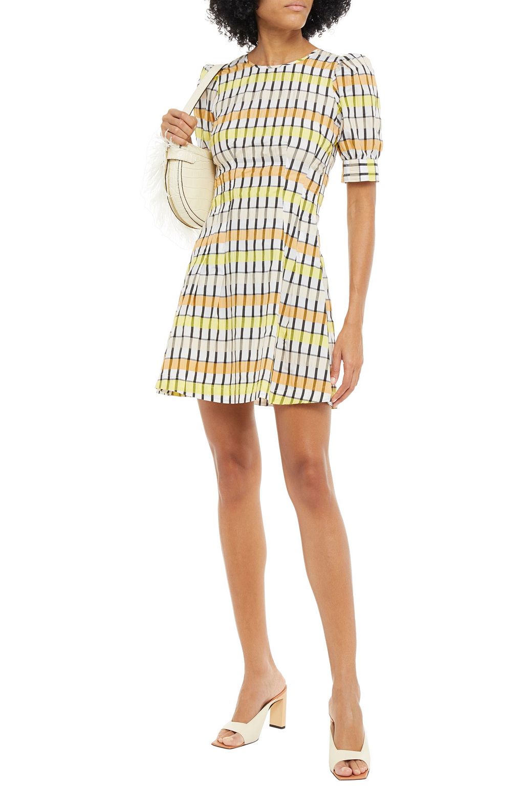 BAUM UND PFERDGARTEN Aurelia checked seersucker mini dress