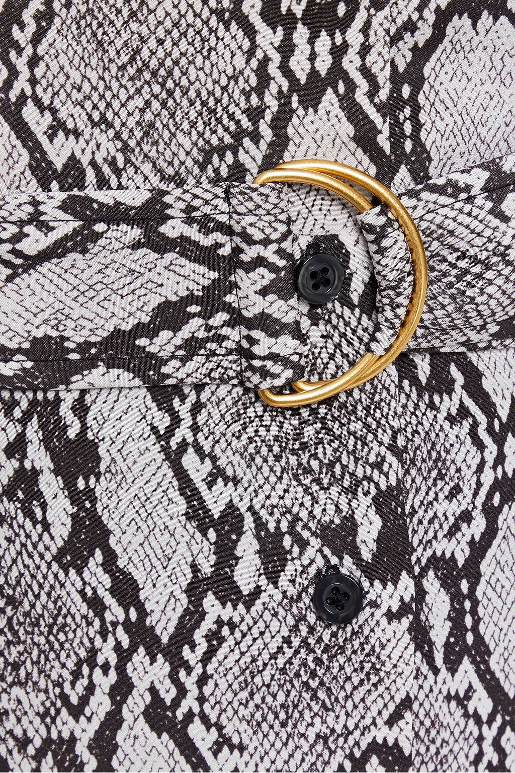 A.L.C. Belted snake-print silk midi dress