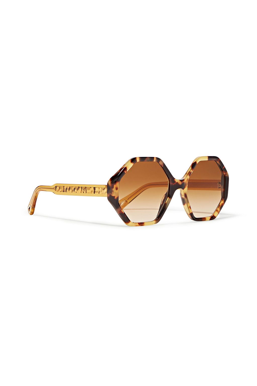 CHLOÉ Willow hexagon-frame tortoiseshell acetate sunglasses