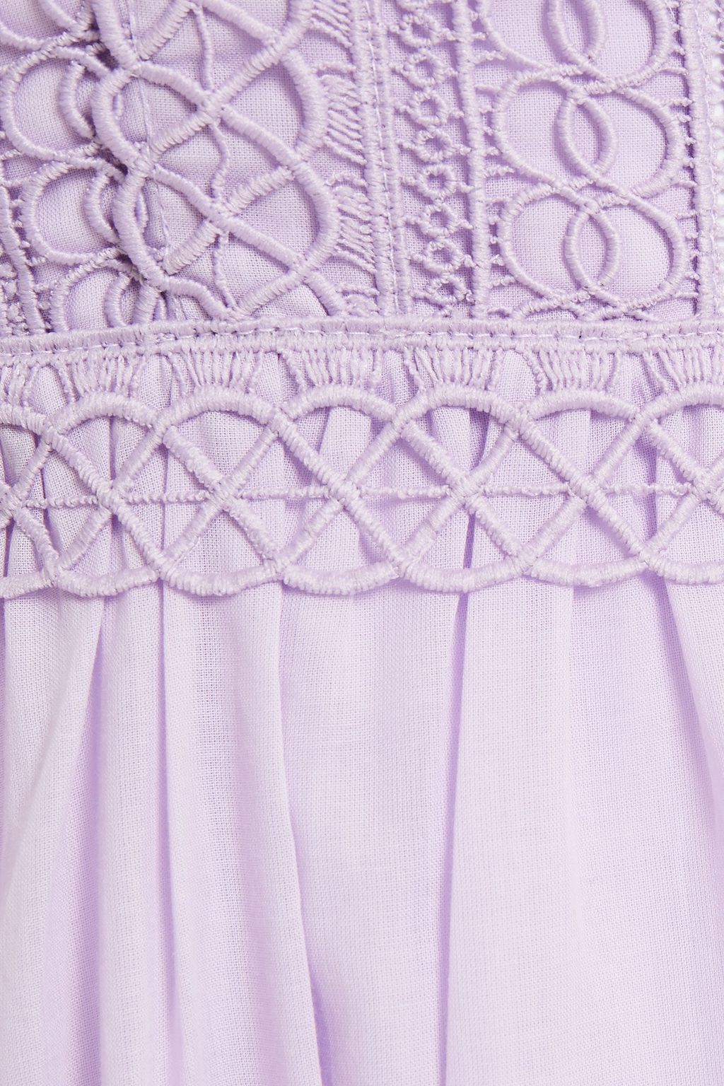 CHARO RUIZ IBIZA Cecilia crocheted lace and cotton-blend voile mini dress