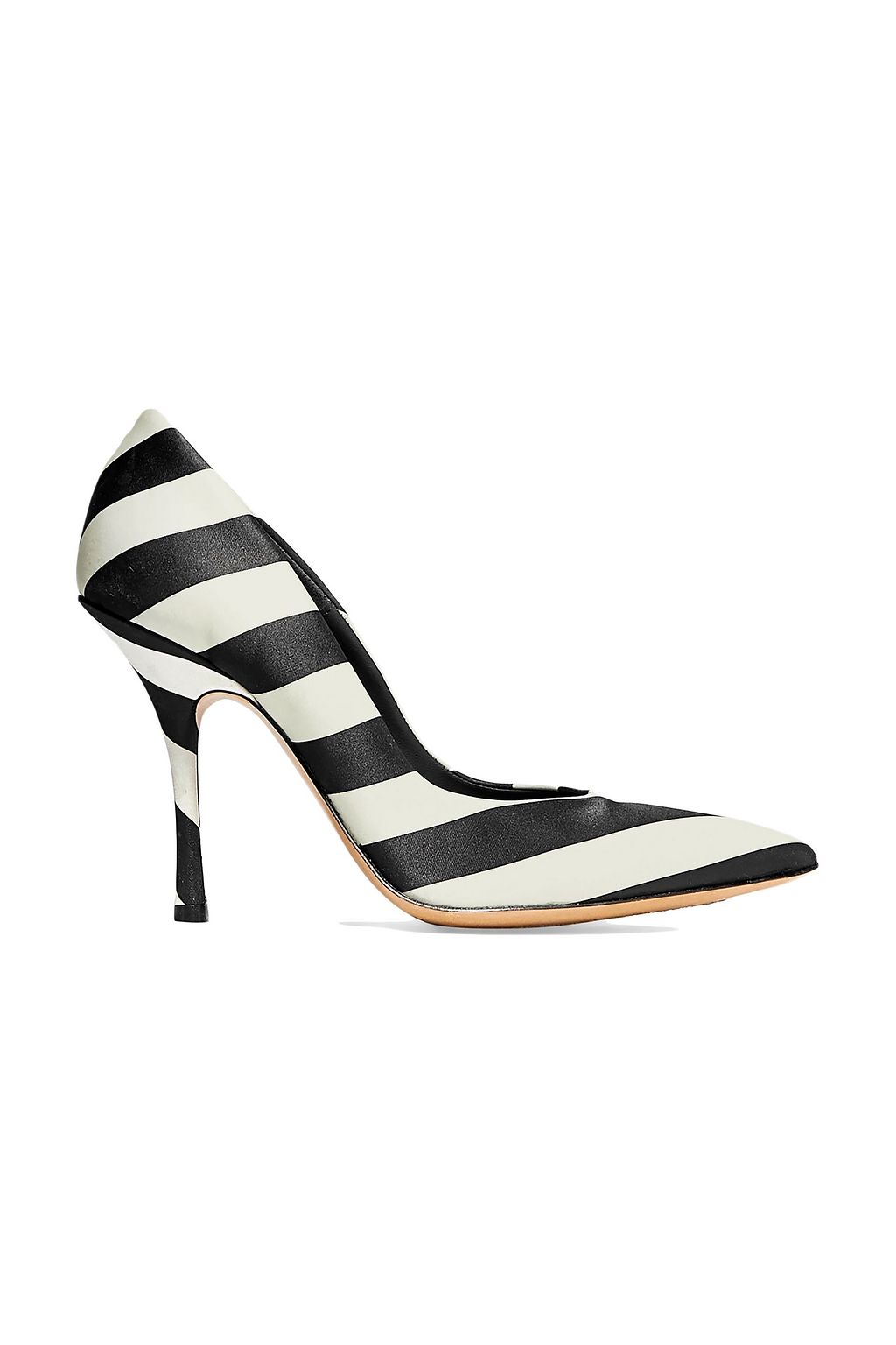 Black Striped satin pumps | Sale up to 